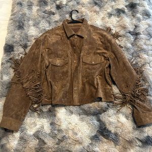 Free People suede fringe jacket